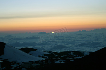 莫纳克亚山顶的日落