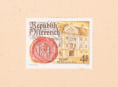 奥地利 — 大约 1981 年：在奥地利打印的邮票显示非常 ol