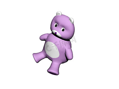 托儿所里的紫色泰迪熊