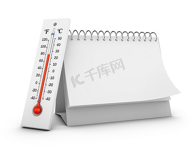 天气温度计摄影照片_温度计和日历