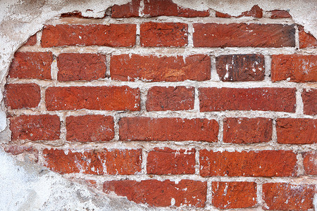 红色背景古建筑摄影照片_从古建筑旧砖墙的背景，从 p 的框架