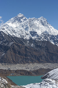 珠穆朗玛峰登顶洛子峰和伦乔山口的戈焦山