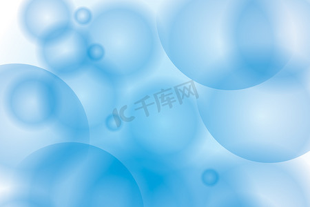 透明发光气泡摄影照片_抽象的蓝色透明气泡