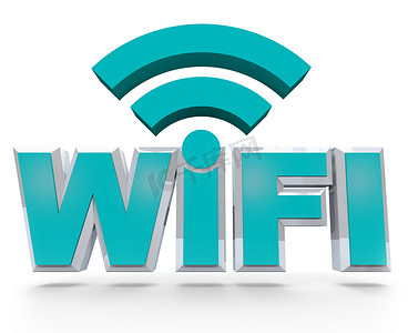 WiFi-象征无线热点区域的蓝色字母