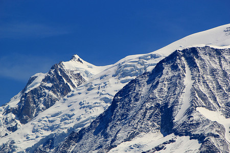 阿尔卑斯山美丽的雪顶