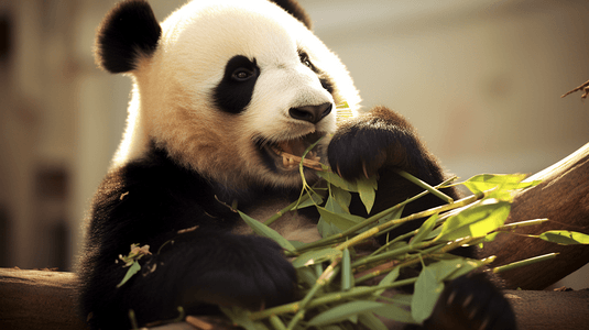 熊猫吃竹子摄影照片_熊猫吃竹子