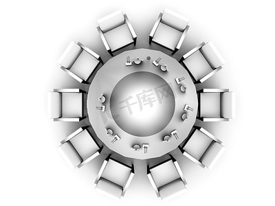 圆桌上的俯视图