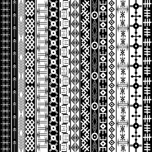 白色几何线条纹理摄影照片_“纹理与民族几何装饰品，黑色和白色非洲”