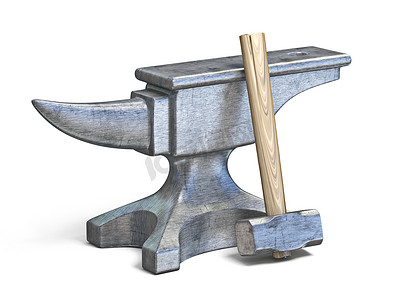 锤子加镰刀png摄影照片_铁匠铁砧和锤子 3D