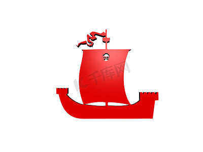 船舶和游艇的红色符号