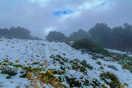 雪天，在阿迪尔山