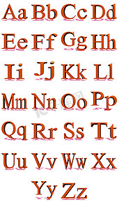 时代新罗马红色字母表