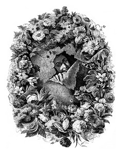 花卉画肖像尼古拉斯范德布拉赫特，由他自己绘制