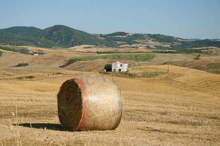 托斯卡纳乡村的一捆干草
