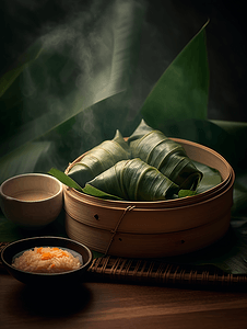 传统美食粽子摄影照片_端午节美食粽子