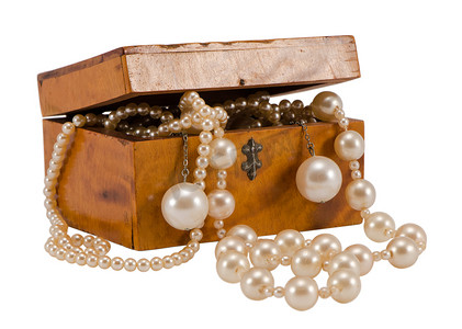 珍珠珠首饰链复古木盒隔离