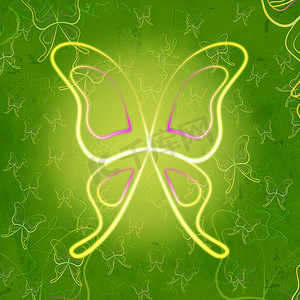 闪亮的蝴蝶绿色复古