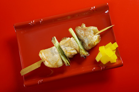 日本串烧鸡，烤鸡肉串