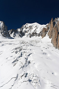 格莱美摄影照片_勃朗峰地块和 Mer de Glace 冰川