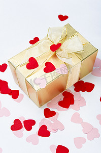 情人节心和礼品盒