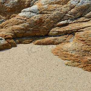 岩石纹理摄影照片_沙滩岩石纹理