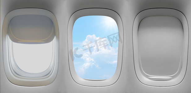 一组飞机窗户