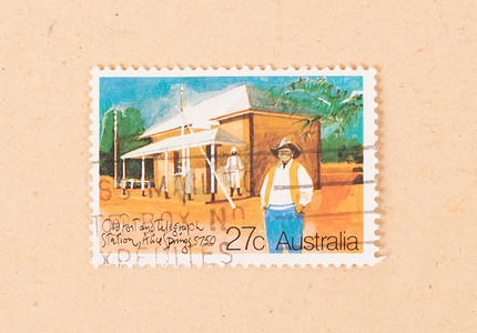 澳大利亚 — 大约 1980 年：在澳大利亚打印的邮票显示 o