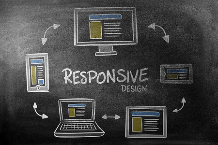 响应式设计涂鸦的合成图像