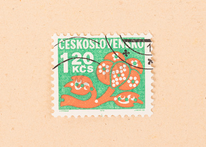 收藏邮票摄影照片_捷克斯洛伐克-大约 1970 年： 在捷克斯洛伐克 s 打印的邮票