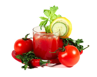 番茄汁和蔬菜