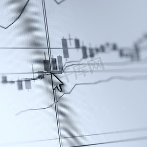 电脑显示器上的股市图表