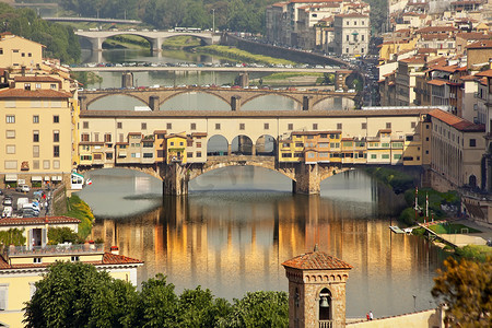 洱海廊桥摄影照片_Ponte Vecchio 廊桥阿诺河佛罗伦萨意大利