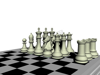 跳棋马棋子摄影照片_带有棋子的简单国际象棋游戏
