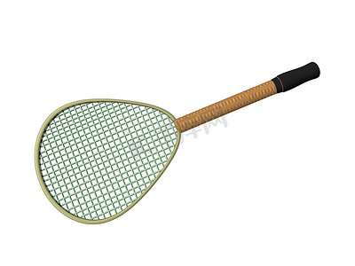 运动中带球的网球拍