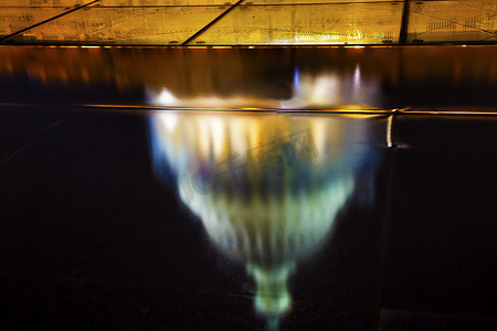 美国国会大厦夜华盛顿特区反射抽象
