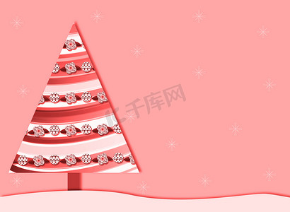 粉色复古圣诞树背景