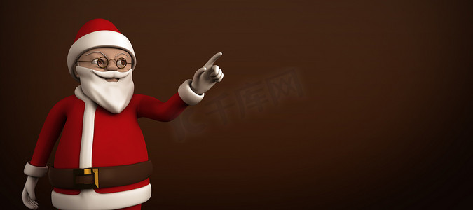 卡通圣诞节背景摄影照片_可爱卡通圣诞老人的合成形象