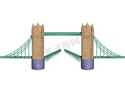 双子桥摄影照片_伦敦塔桥横跨泰晤士河