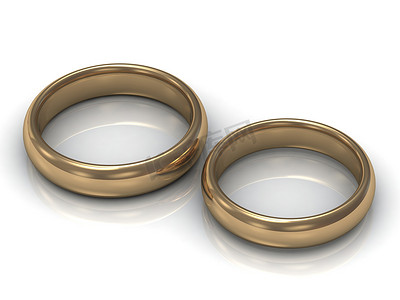 新婚夫妇的黄金结婚戒指