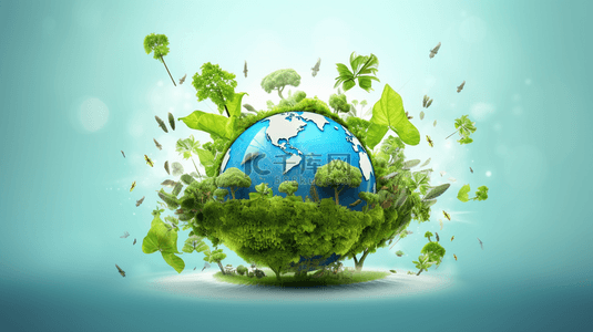地球日绿色背景图片_环保环境节能保护主题绿色