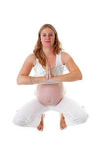 做冥想怀孕瑜伽的女人