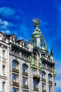 圣彼得堡著名歌手大厦建筑细节观