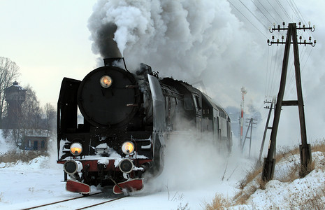 老式复古蒸汽火车