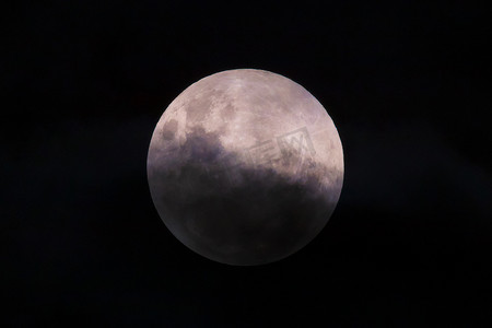 月球的照片摄影照片_澳大利亚东海岸的月全食照片