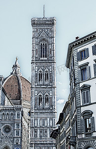 牛气冲天摄影照片_佛罗伦萨大教堂广场