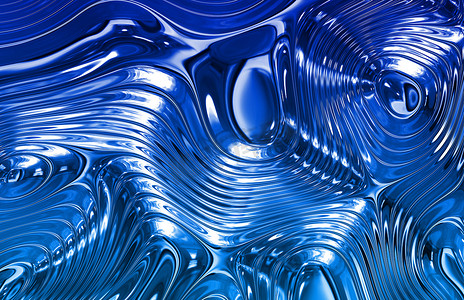 液态金属背景摄影照片_蓝色液态金属质感