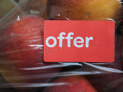 减价出售摄影照片_提供水果标签上的标签