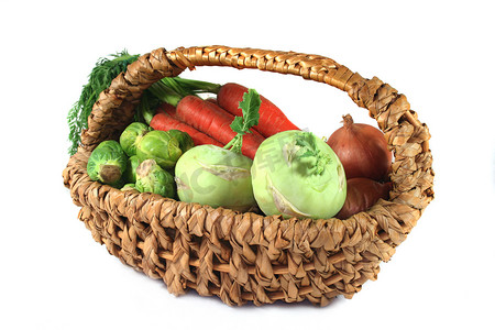 篮子里的冬季蔬菜
