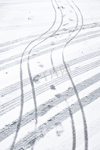 检验证据摄影照片_雪路