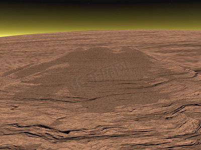 火星星球上的奥林匹斯山 — 3D 渲染